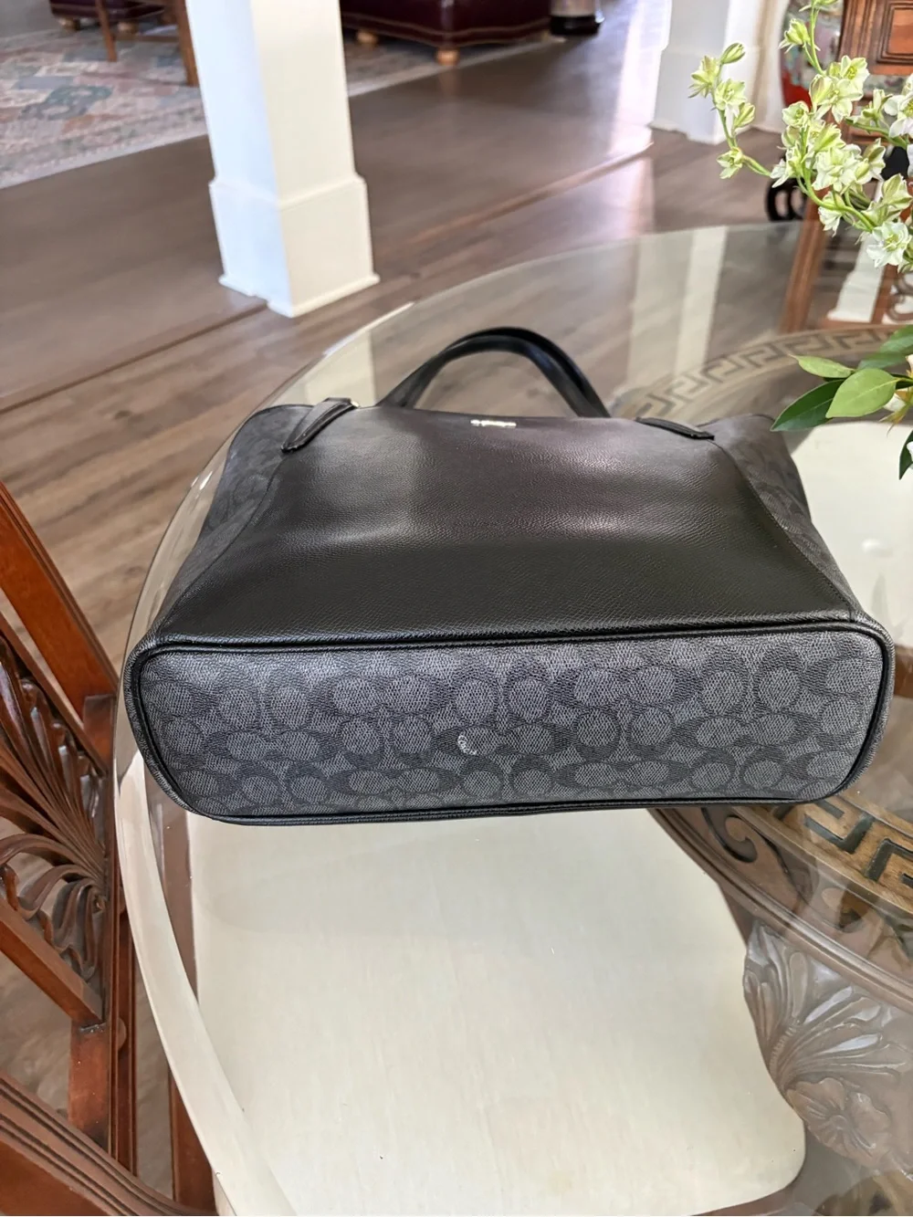 🖤🩶COACH BAILEY SAFFIANO LARGE TOTE/SHOULDER MONOGRAM BAG!🖤🩶